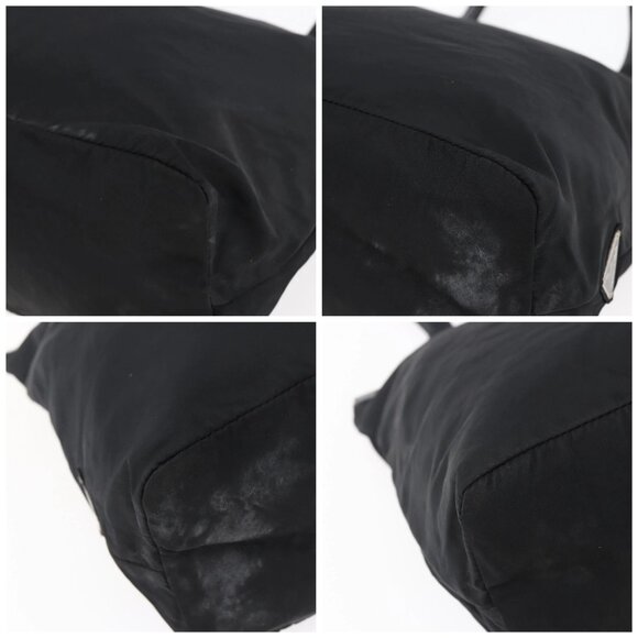 PRADA Tote Bag Nylon Leather Black Silver Auth - Picture 16 of 16